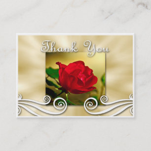 Carte de visite de Merci de rose rouge