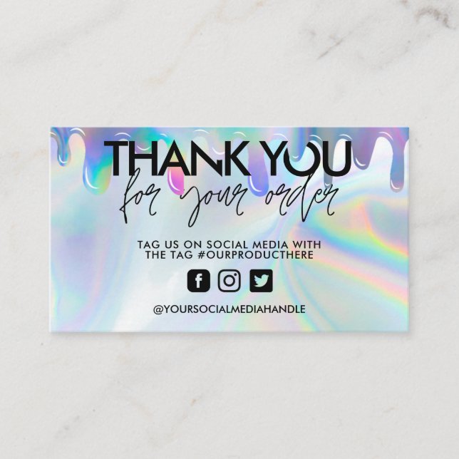 Carte de visite de Merci Holo Drip Salon (Devant)
