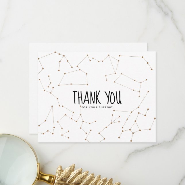 Carte de visite de Merci Zodiac Constellation (Devant/Arrière en situation)
