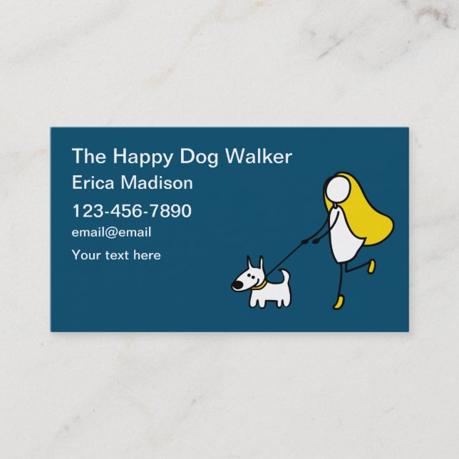 Carte de visite de mignon chien Walker (Devant)