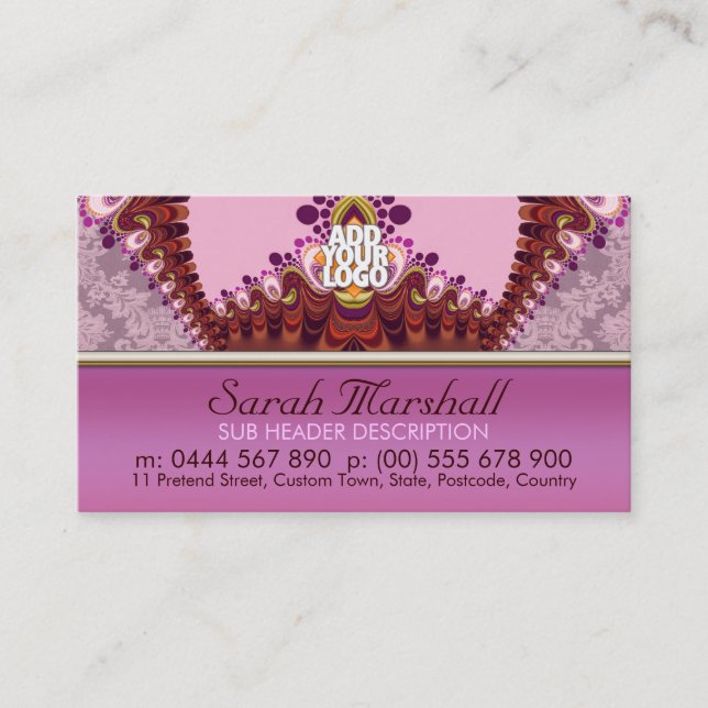 Carte de visite de mode de déesse rose super (Devant)
