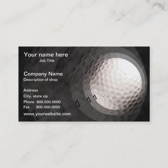 Carte de visite de modèle de boule de golf (Devant)