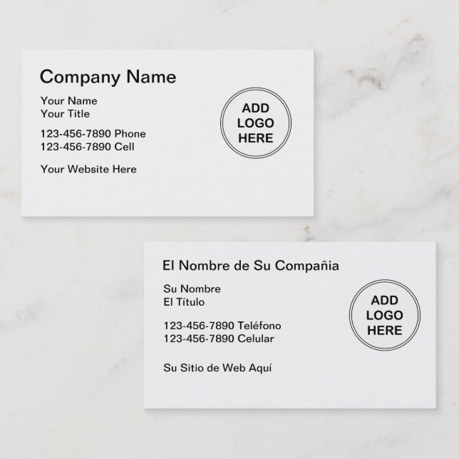 Carte de visite de Modèle de logo (Devant / Derrière)
