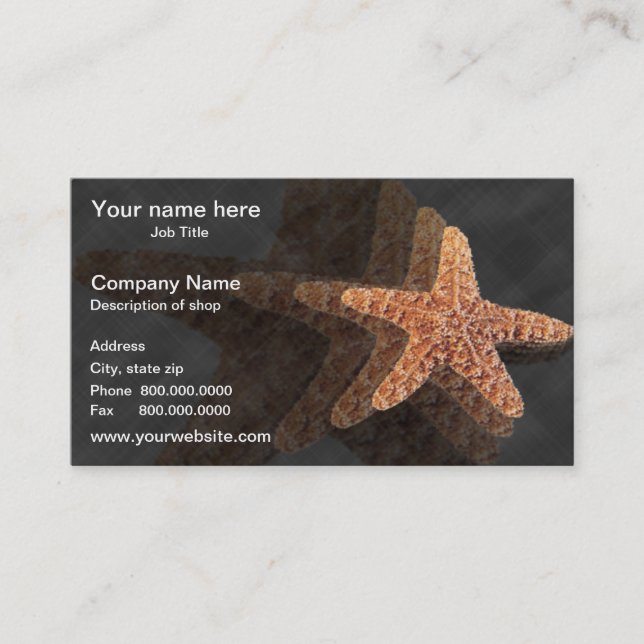 Carte de visite de modèle d'étoiles de mer (Devant)