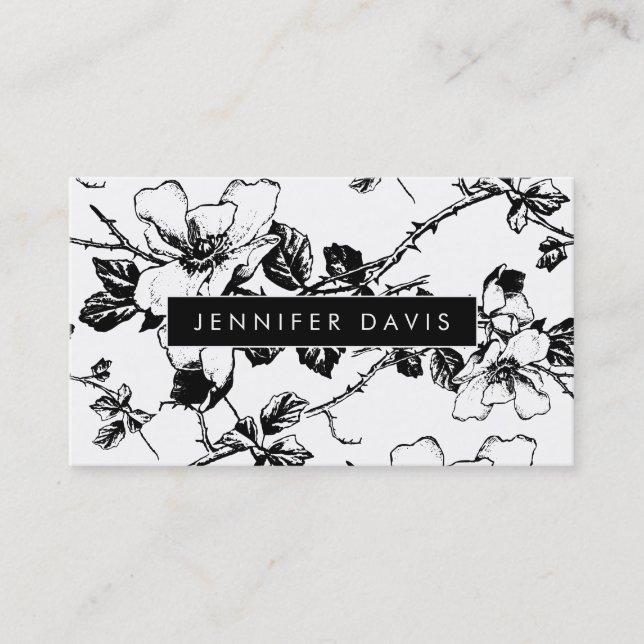 Carte de visite de modèle floral (Devant)