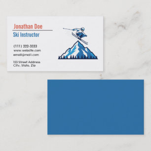 Carte de visite de moniteur de ski