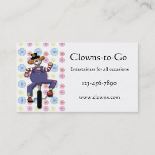 Carte de visite de monocycle de clown