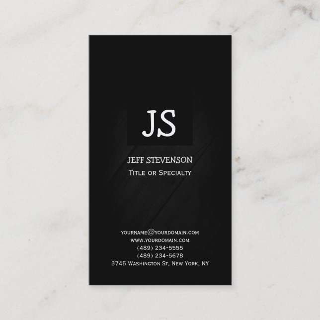Carte de visite de Monogramme Black Grey Consultan (Devant)
