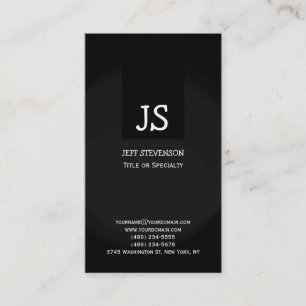 Carte de visite de Monogramme Black Grey Consultan