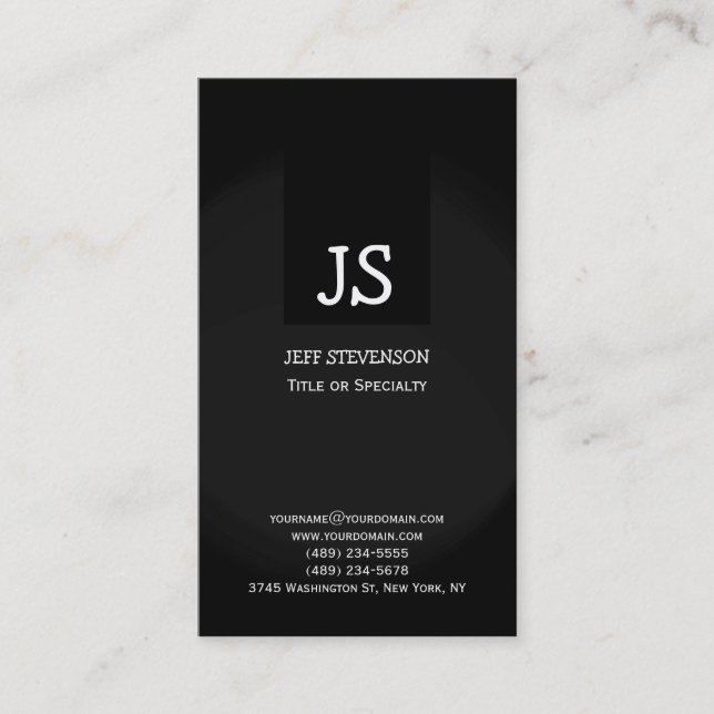 Carte de visite de Monogramme Black Grey Consultan (Devant)