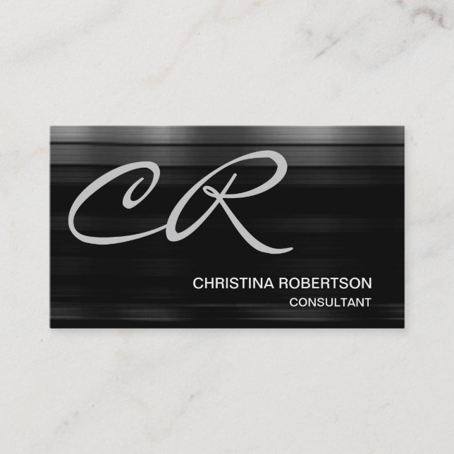 Carte de visite de Monogramme Black Grey Consultan (Devant)
