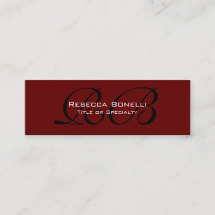 Carte de visite de Monogramme blanc noir rouge min