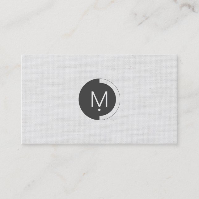 Carte de visite de monogramme de Burlap blanc (Devant)