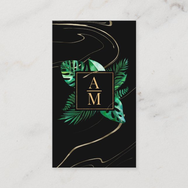 Carte de visite de Monogramme en marbre tropical m (Devant)