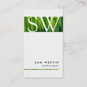 Carte de visite de monogramme gras Landscaper
