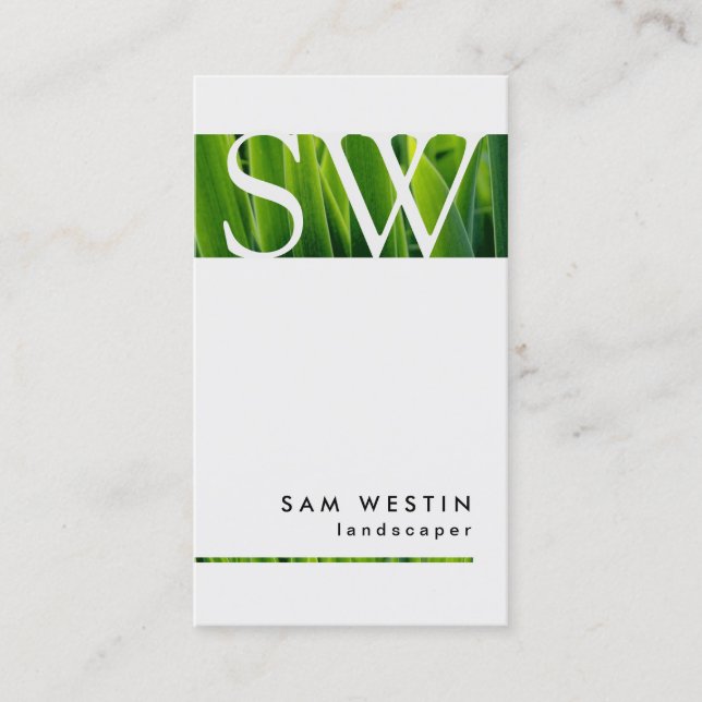 Carte de visite de monogramme gras Landscaper (Devant)