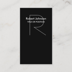Carte de visite de monogramme noir blanc élégant