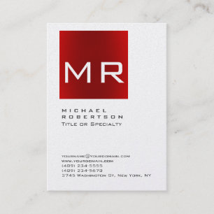 Carte de visite de Monogramme rouge élégant de Chu
