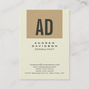 Carte de visite de monogramme vertical tendance ch