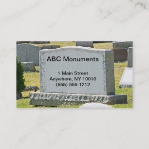 Carte de visite de Monument Company