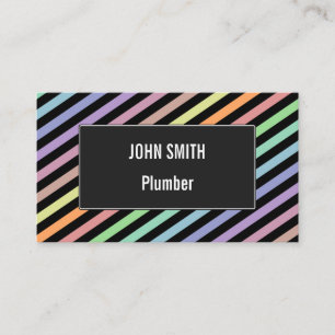 Carte de visite de Motif de lignes de couleur Noir