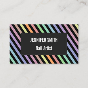 Carte de visite de Motif de lignes de couleur Noir