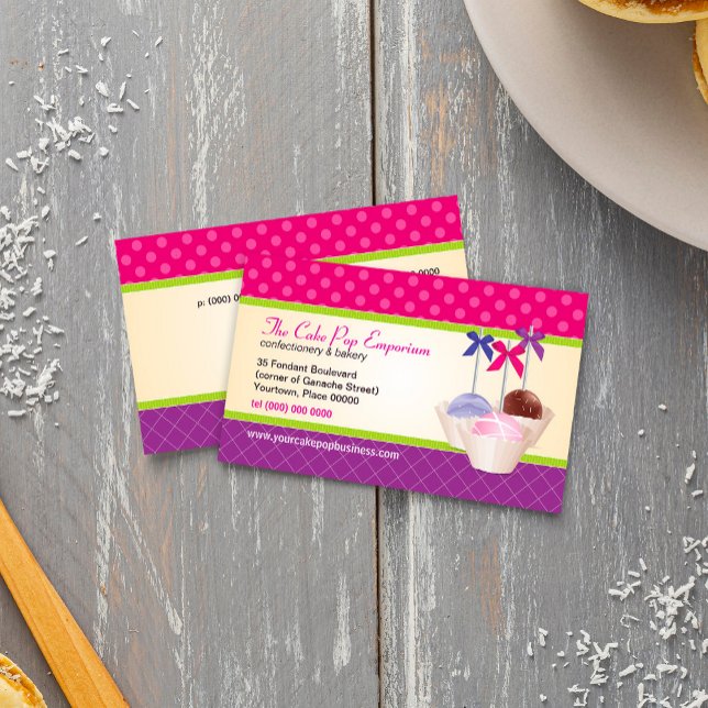 Carte de visite de Motif de pâtisserie (Cake Pop Pattern Business Card)