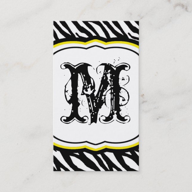 Carte de visite de Motif d'impression blanc jaune (Devant)