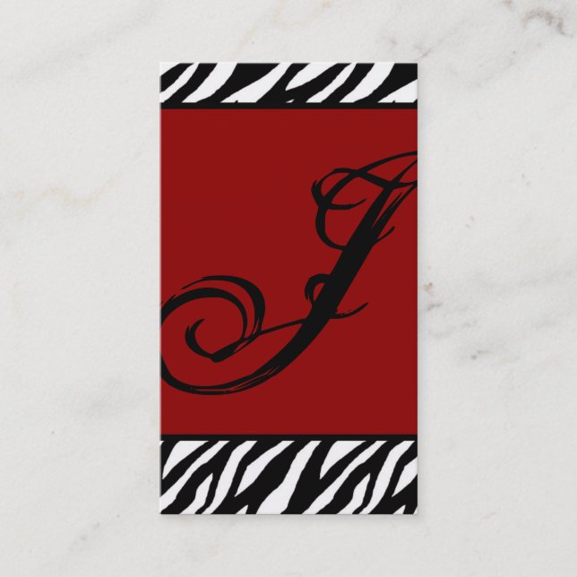 Carte de visite de motif d'impression de zèbre de (Devant)
