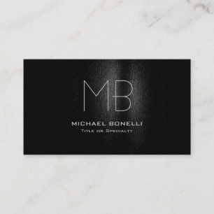 Carte de visite de motif gris noir monogramme tend