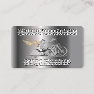 Carte de visite de moto chromé élégant
