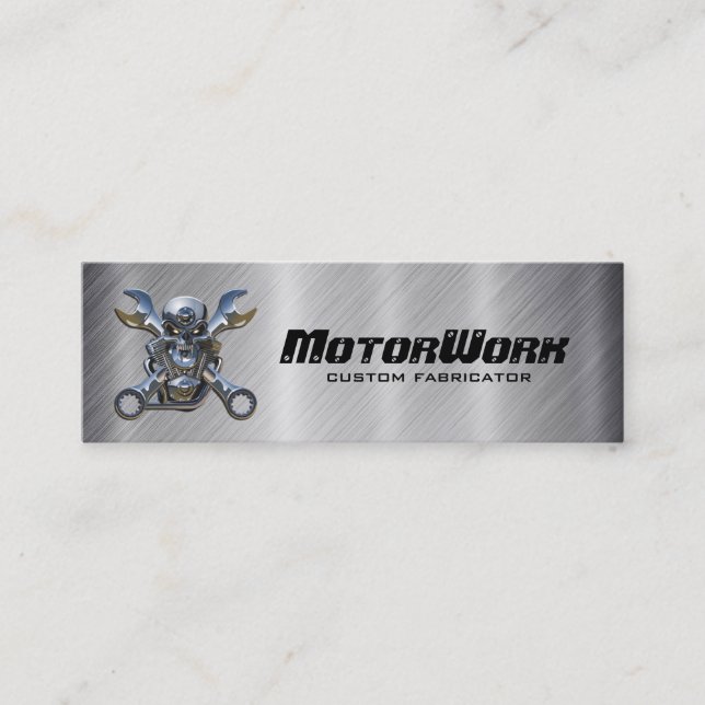 Carte de visite de moto d'acier inoxydable de Faux (Devant)