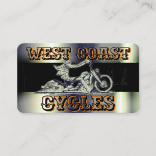 Carte de visite de motocyclette noir et chrome élé