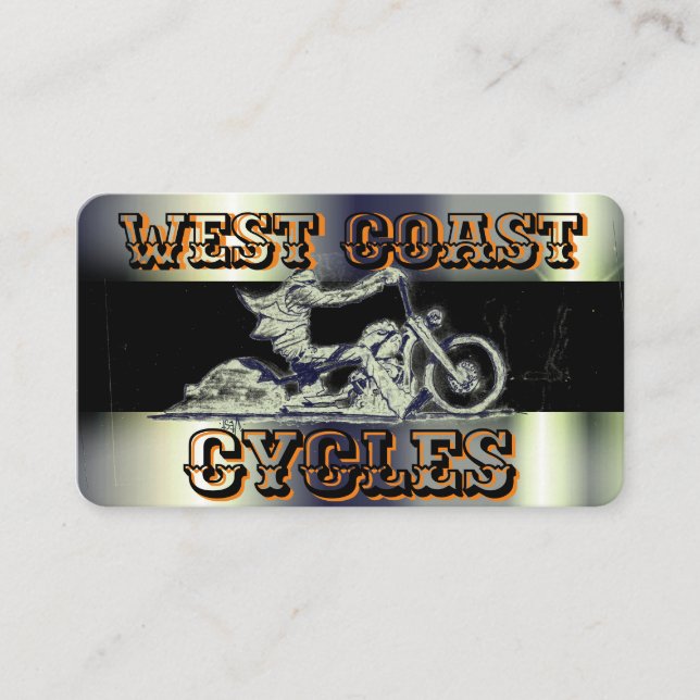 Carte de visite de motocyclette noir et chrome élé (Devant)