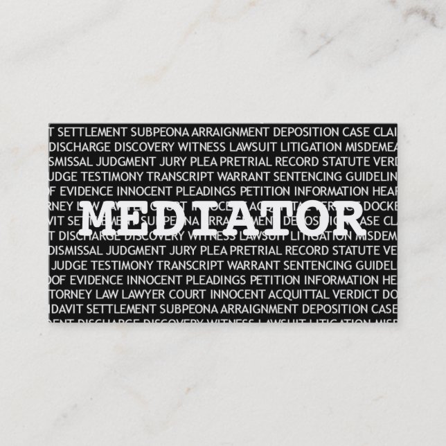 Carte de visite de mots du médiateur (Devant)