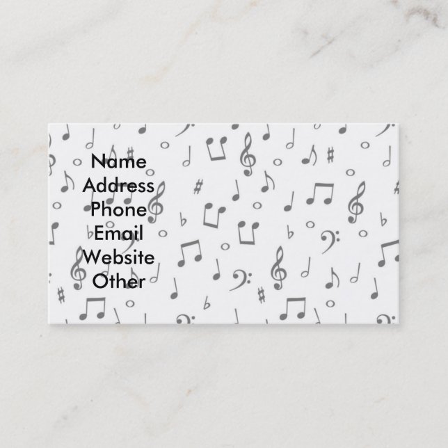 Carte de visite de musicien (Devant)