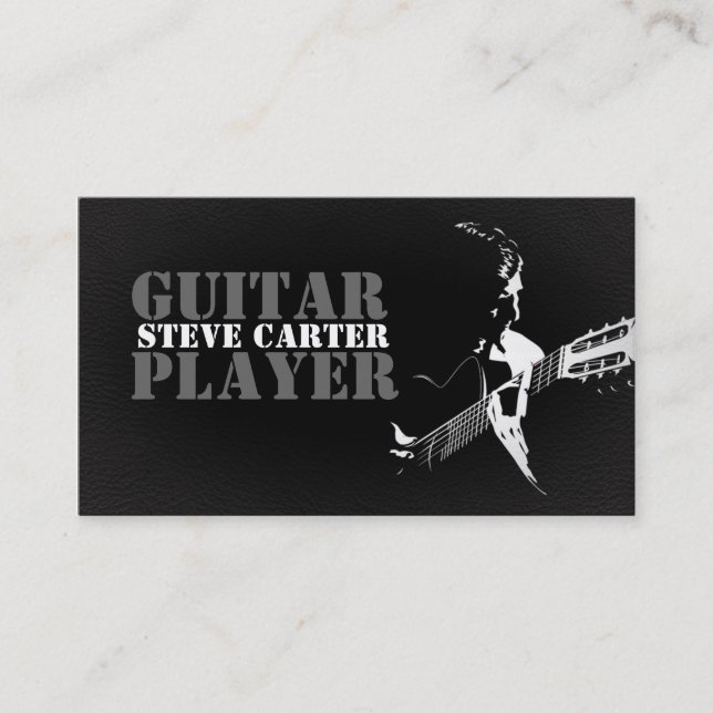 Carte de visite de musicien de guitariste de (Devant)
