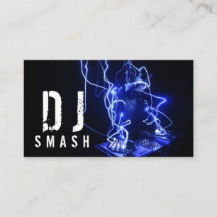 Carte de visite de musique DJ bleu cool