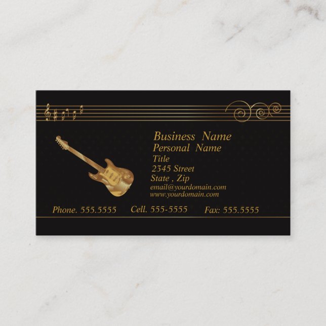 Carte de visite de musique d'or (multiple) (Devant)
