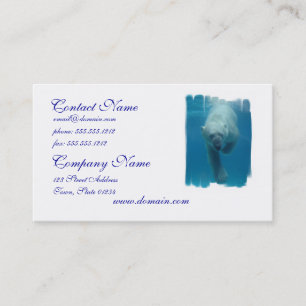 Carte de visite de natation d'ours blanc