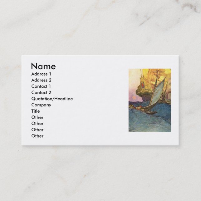 Carte de visite de navire pirate (Devant)