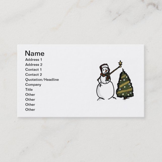 Carte de visite de neige (Devant)