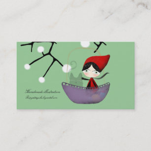 carte de visite de neige de Little Red Ridding Hoo