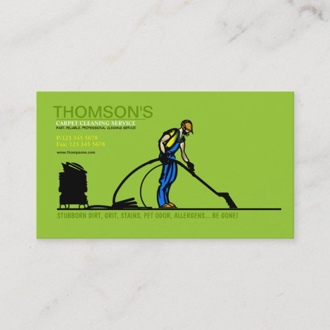 Carte de visite de nettoyage de tapis (Devant)