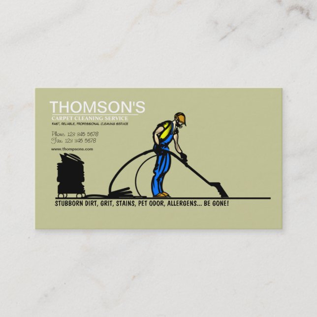 Carte de visite de nettoyage de tapis (Devant)
