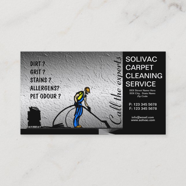 Carte de visite de nettoyage de tapis de décapant (Devant)