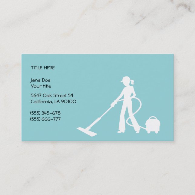 Carte de visite de nettoyage et de ménage (Devant)