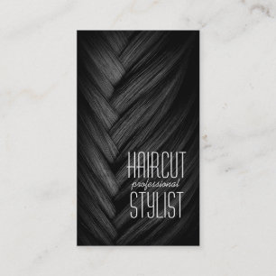 Carte de visite de noir de coiffeur de styliste de