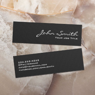 Carte de visite de noir de fibre de carbone mini