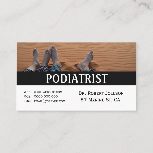Carte de visite de nomination Médicale podiatre (Devant)